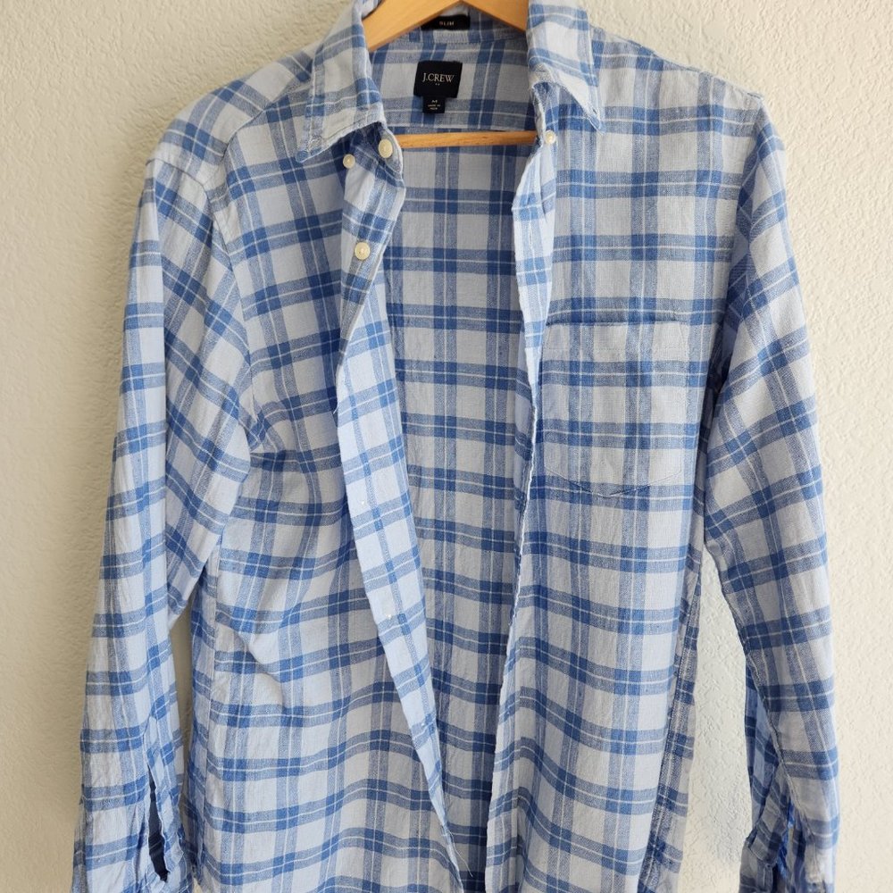 JCrew Blue Checkered Shirt